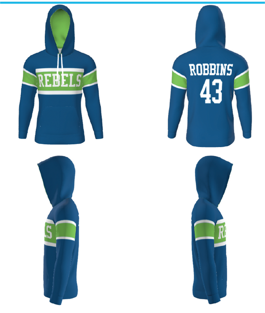 REBELS TEAM  HOODIE YOUTH AND ADULT SIZING